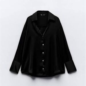 Zara black satin Blouse